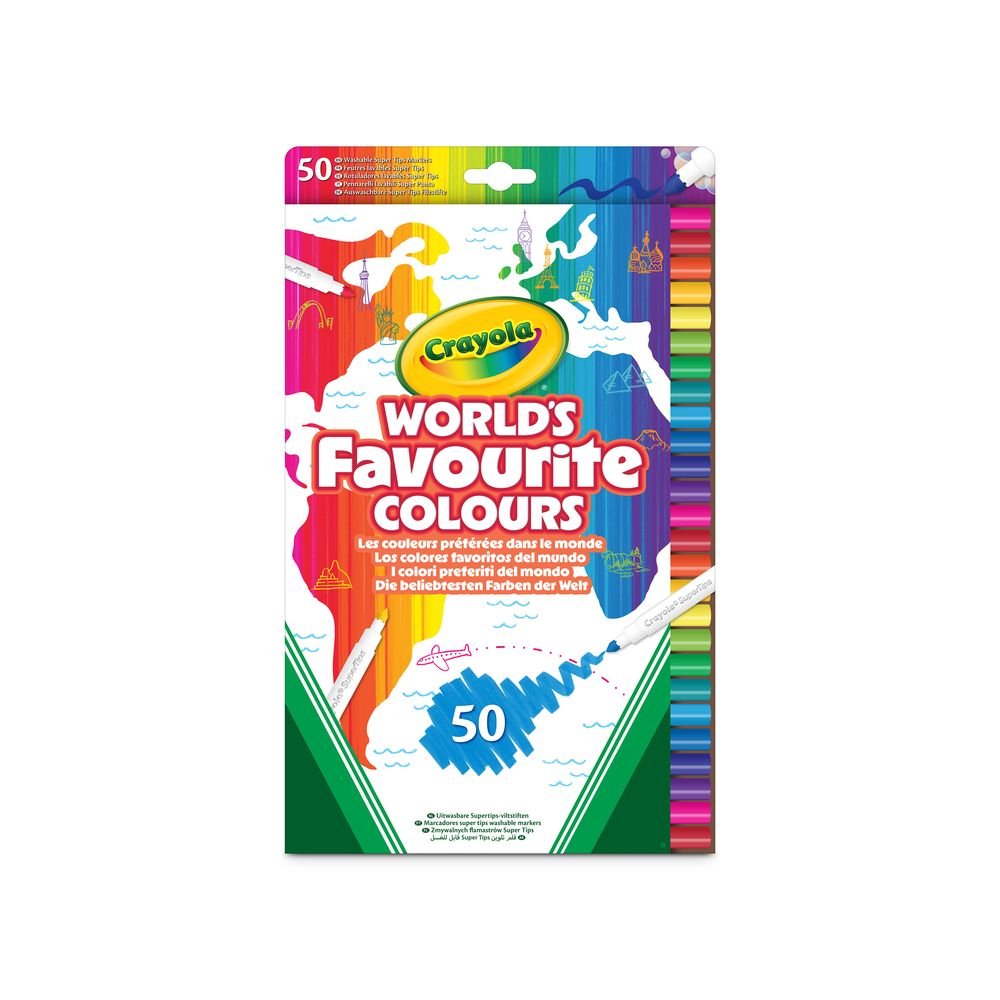 Wfc Favoritos del Mundo 50 Rotuladores Super Tips Lavables Crayola Imagen principal del producto