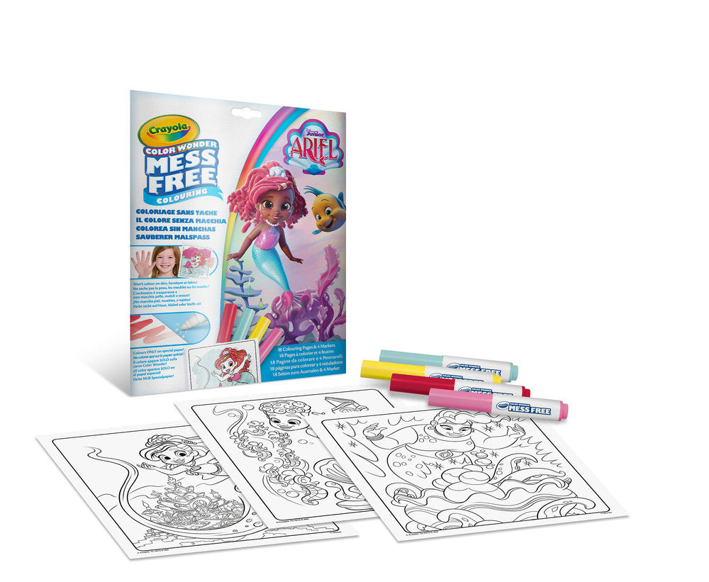 Colorea sin Manchas Color Wonder Ariel Crayola Pack 12