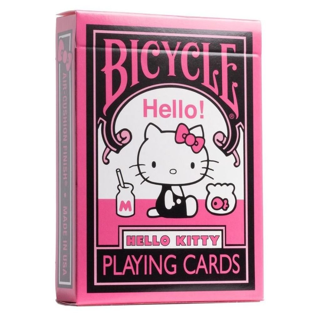 BARAJA BICYCLE HELLO KITTY BLACK AND PINK | CARTA MUNDI SHUFFLE | 1 UNIDAD | 73854098561