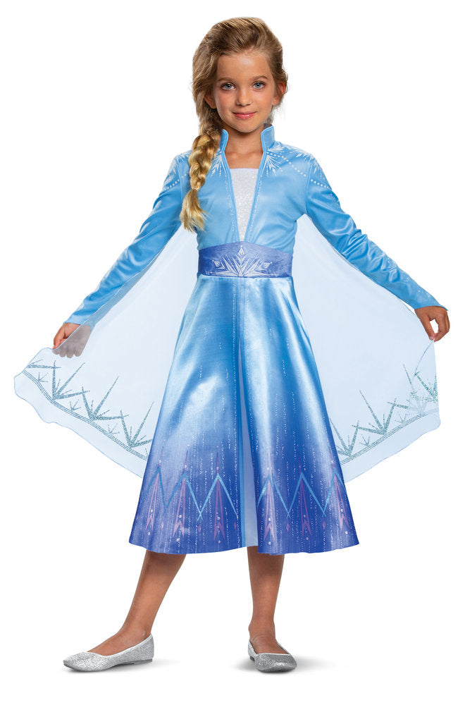 Disfraz Elsa Frozen de Viaje Deluxe para Niños 7-8 Años Marca Disguise