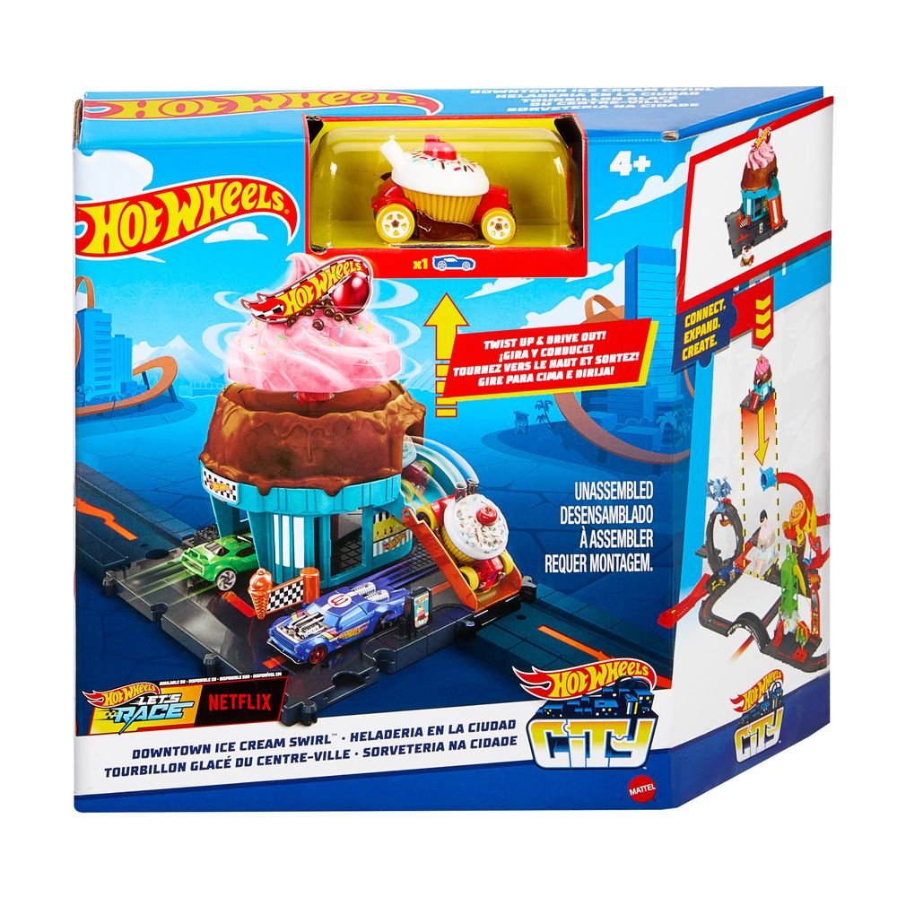 Hot Wheels City Let's Race Heladeria Juguete para niños
