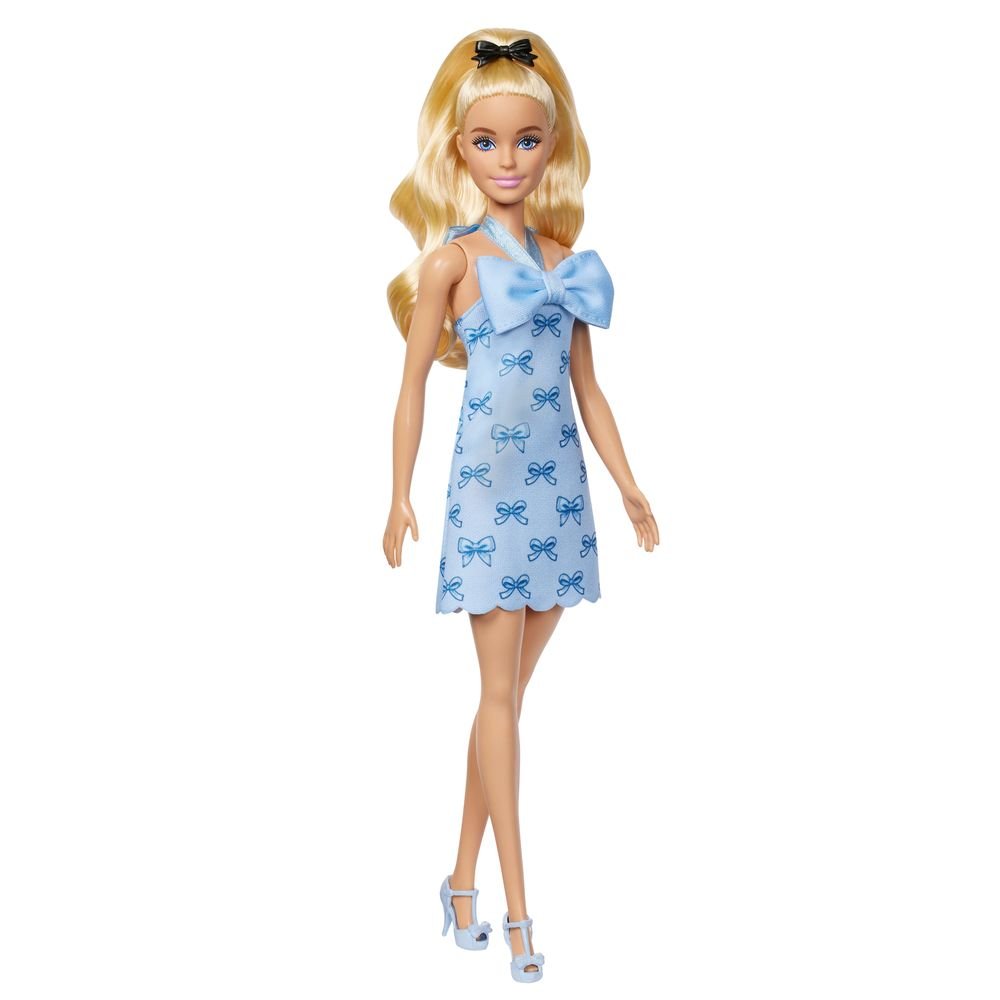Muñeca Barbie Fashionistas con Vestido con Lazo Azul Mattel Imagen principal del producto