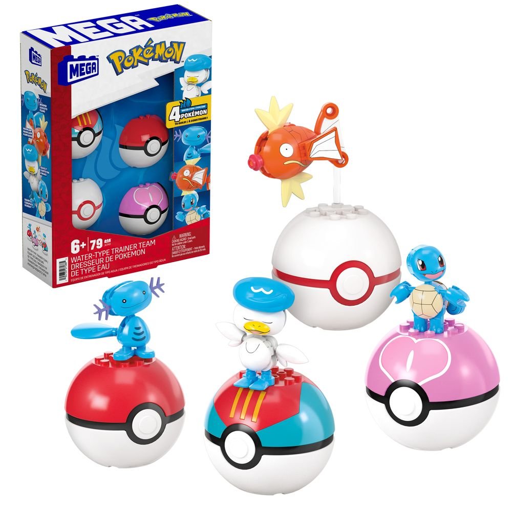 MEGA POKEMON EQUIPO DE ENTRENADOR DE AGUA | MATTEL MEGA BLOKS | 1 UNIDAD | 194735275885