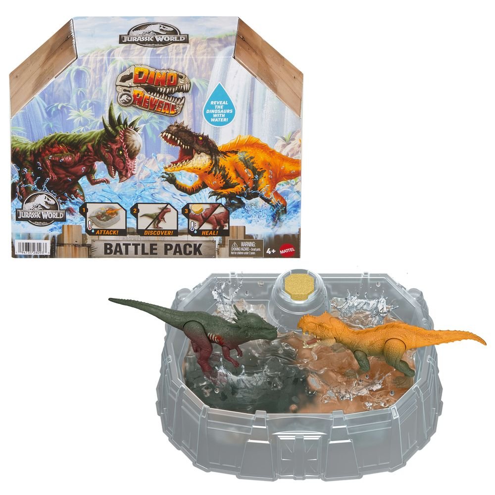 JURASSIC WORLD DINO REVEAL BATTLE PACK 2 DINOSAURIOS SORPRE | MATTEL JURASSIC WORLD | 1 UNIDAD | 194735280827