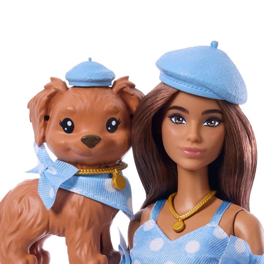 Barbie Twinning Looks muñeca morena con perro
