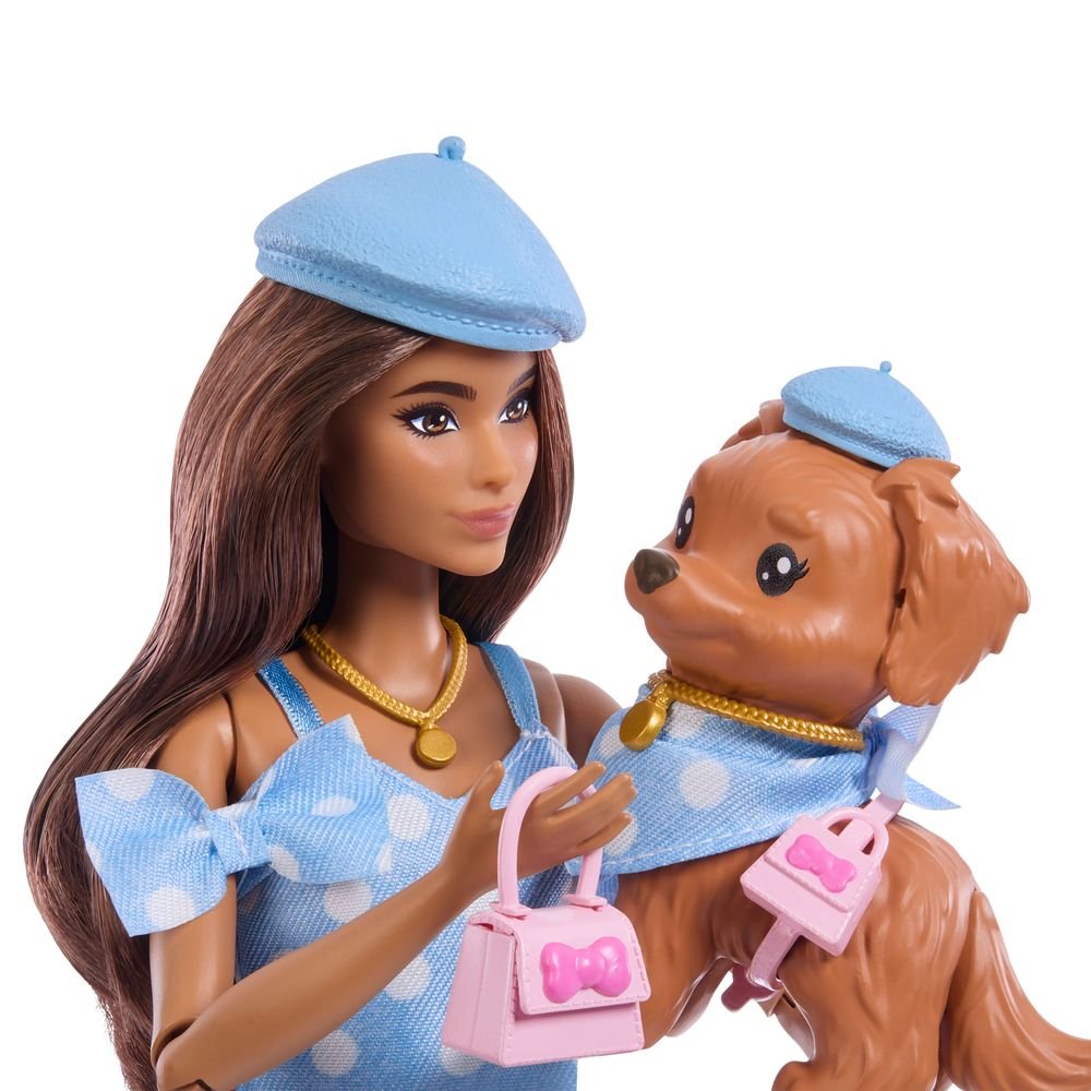 Barbie Twinning Looks muñeca morena con perro