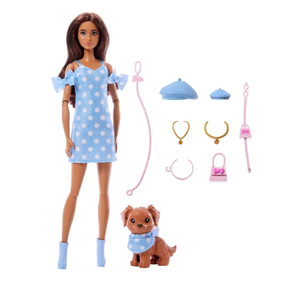 Barbie Twinning Looks muñeca morena con perro