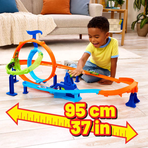 Hot Wheels Stunt Tracks Ciclón de lanzamiento rápido