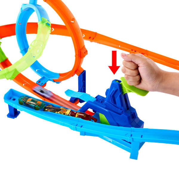 Hot Wheels Stunt Tracks Ciclón de lanzamiento rápido