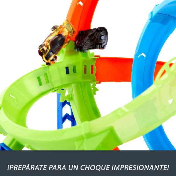 Hot Wheels Stunt Tracks Ciclón de lanzamiento rápido