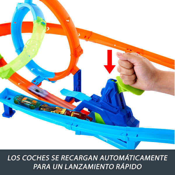 Hot Wheels Stunt Tracks Ciclón de lanzamiento rápido