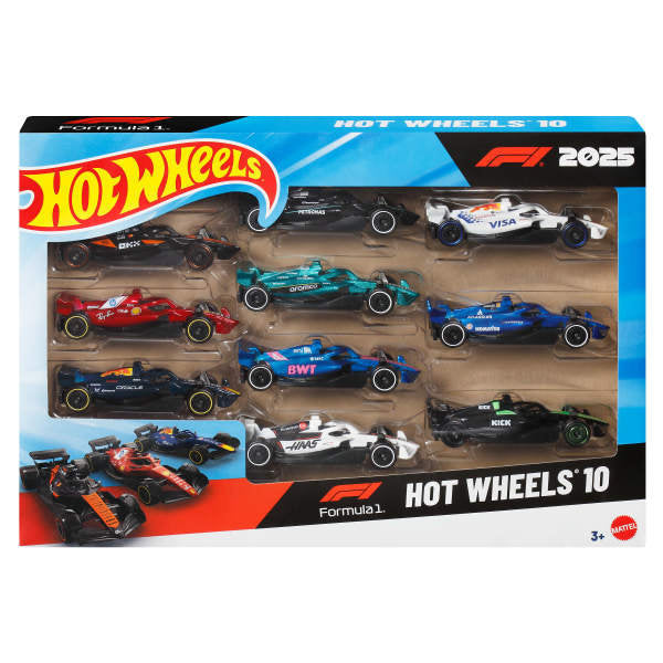 Hot Wheels Pack 10 Coches Fórmula 1 1:64