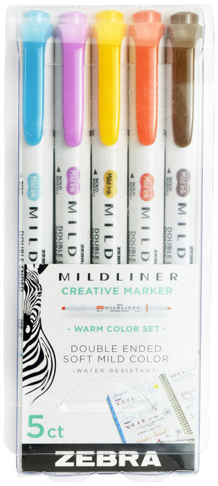 Rotulador Mildliner Doble Punta Warm 5 Colores Surtidos Marca Zebra Pen