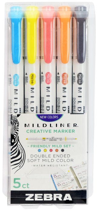Rotulador Mildliner Doble Punta Friendly 5 Colores Surtidos Marca Zebra Pen