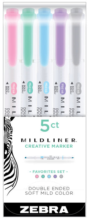 Rotulador Zebra Mildliner Favorites 5 Colores Surtidos