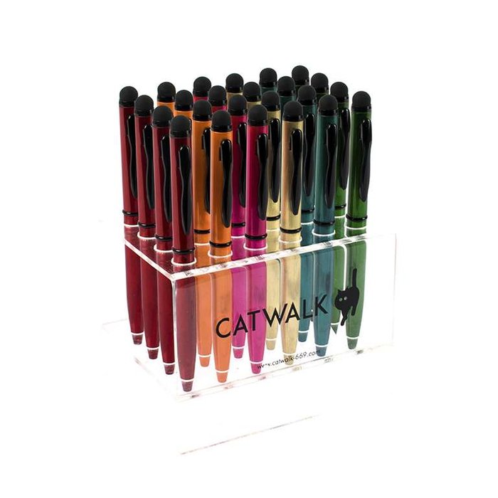Expositor 24 Minibolígrafos con Puntero Colorfulpen Resina CATWALK