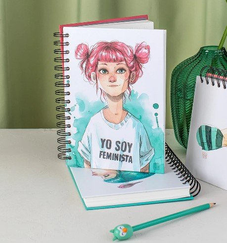 Cuaderno Esther Gili Feminista tapa dura anillas 192 páginas CUQUILAND