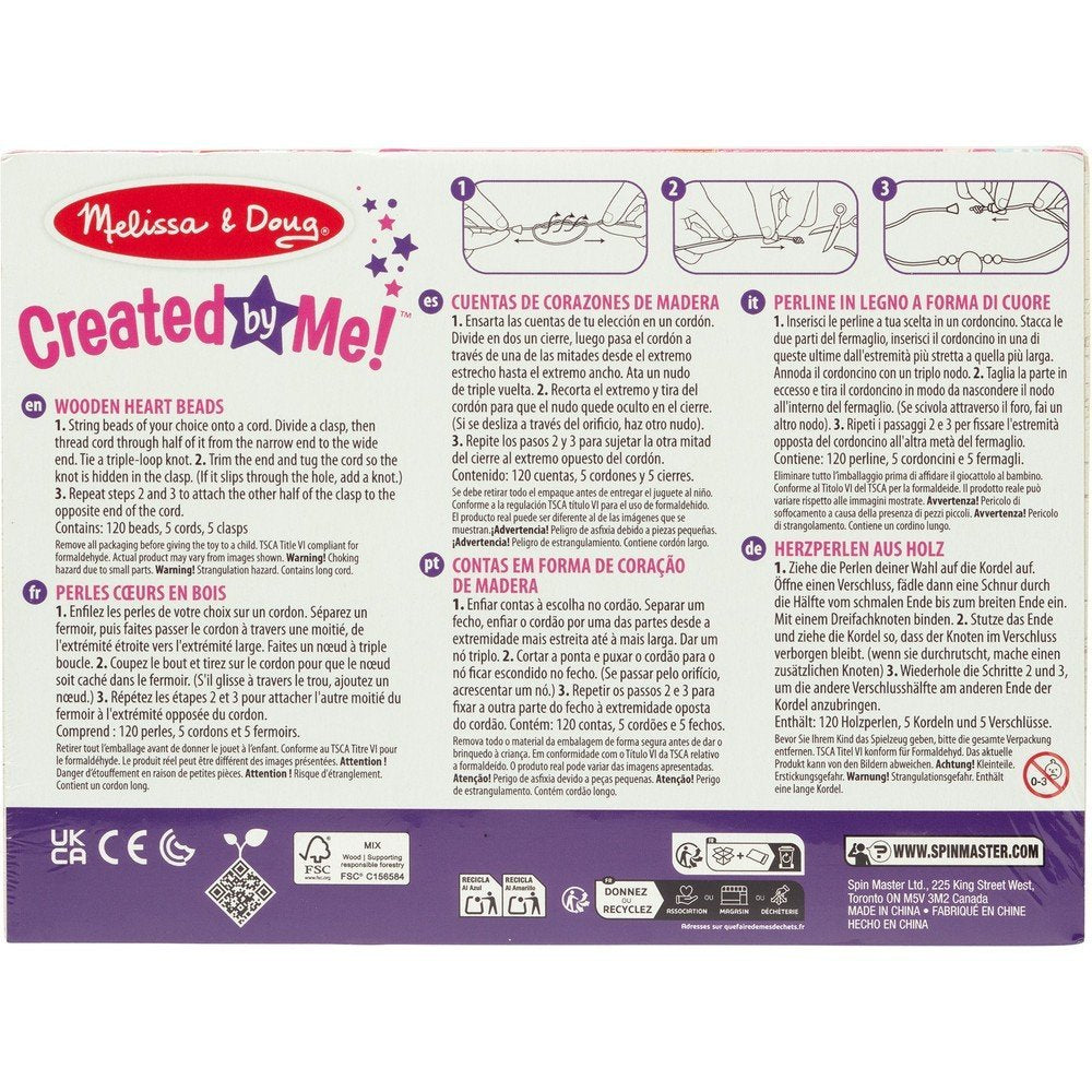 Set de cuentas de madera corazones Melissa & Doug