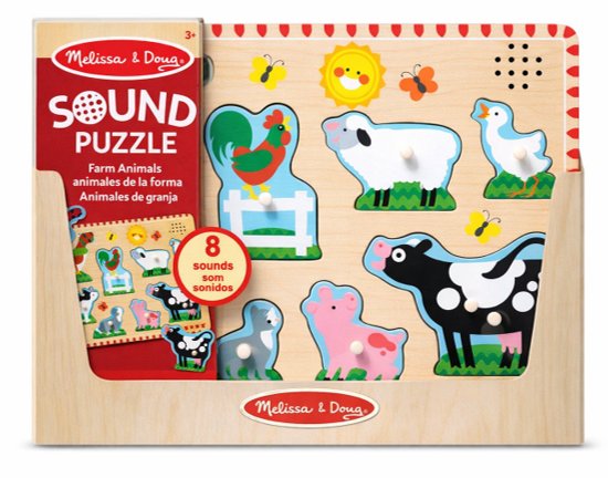 Puzzle con sonido Melissa & Doug - Granja, Zoo y Vehículos