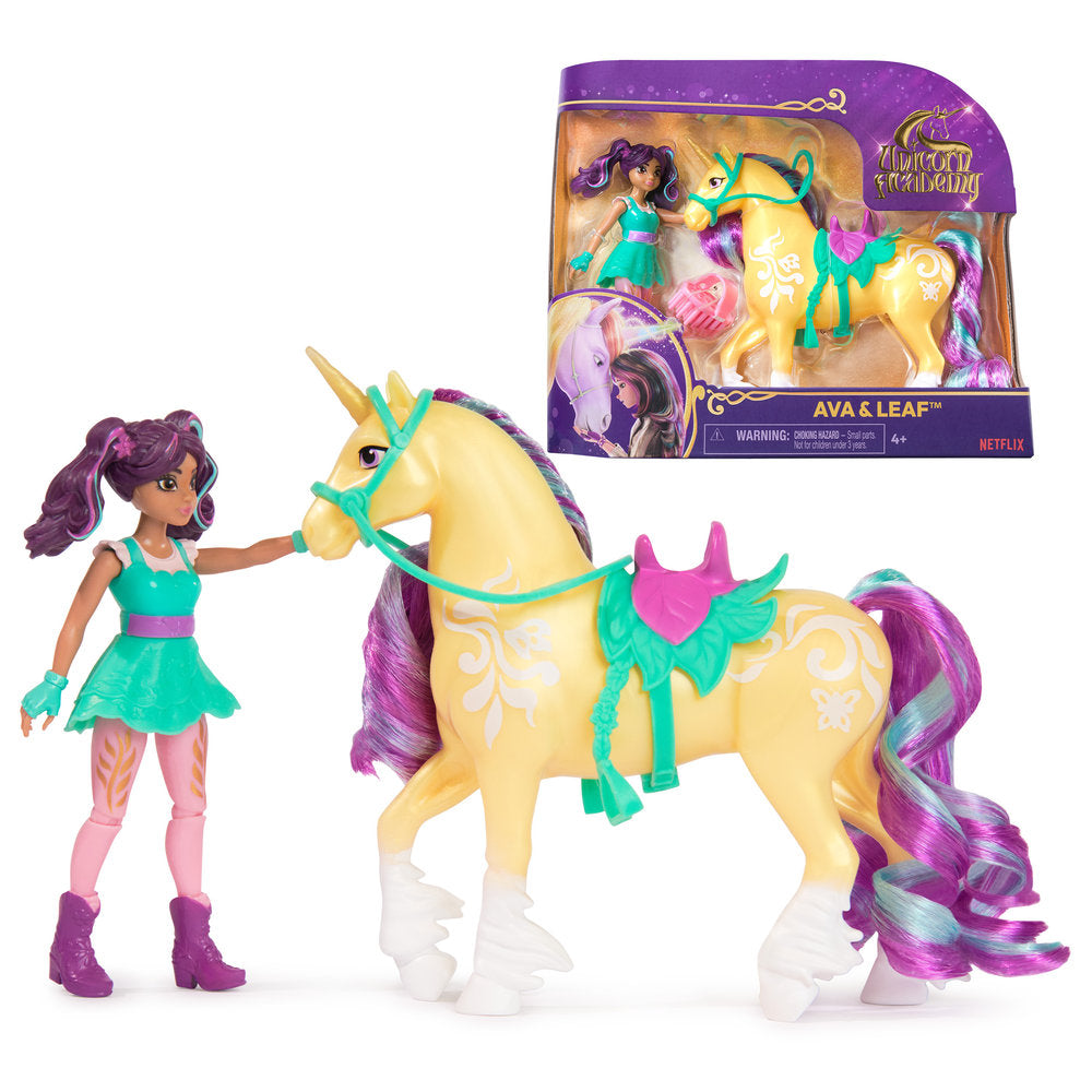 UNICORN ACADEMY MINI DOLL AVA + UNICORNIO LEAF | SPIN MASTER | 1 UNIDAD | 681147010116 Imagen principal del producto