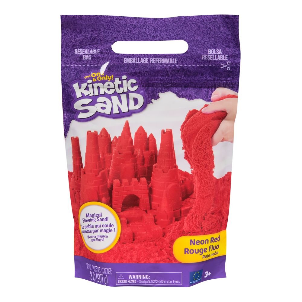 Bolsa Roja Neon Kinetic Sand - Arena sensorial 907g