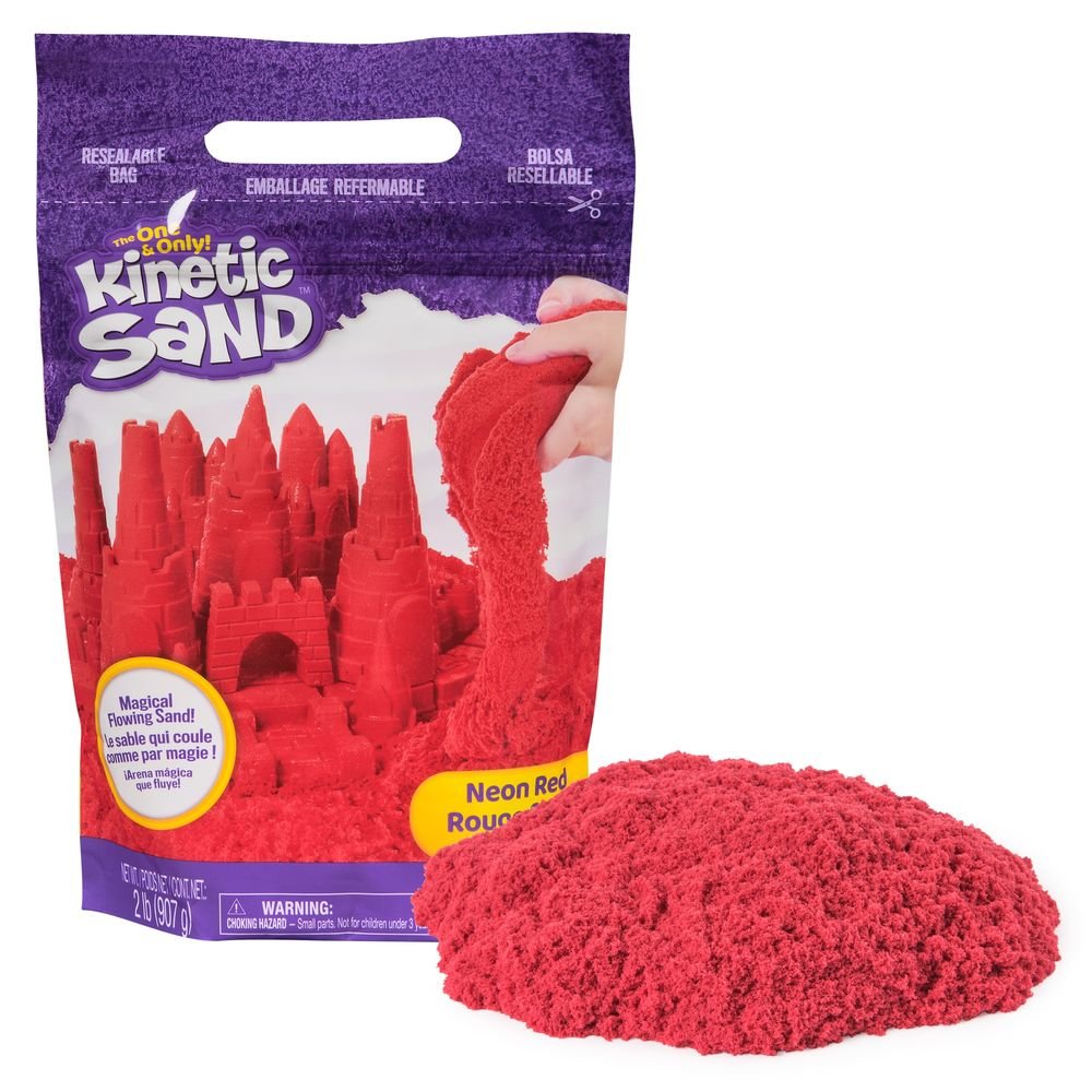 Bolsa Roja Neon Kinetic Sand - Arena sensorial 907g