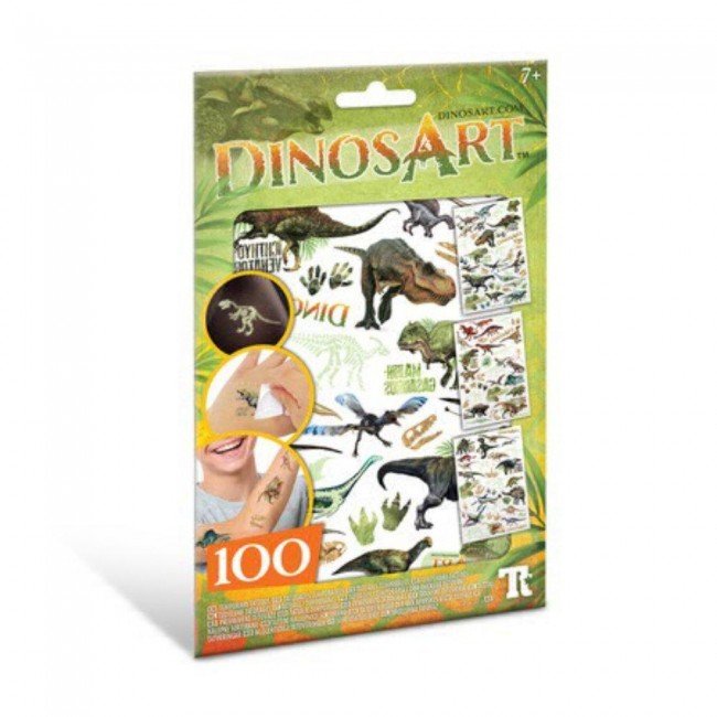 DINOSART TATUAJES TEMPORALES - BRILLAN EN LA OSCURIDAD | DINOSART | 1 UNIDAD | 694704153027 Imagen principal del producto
