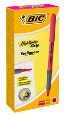 Marcador Bic Highlighter Grip 1,6 Mm Rosa | Bic | Pack 12 Unidades