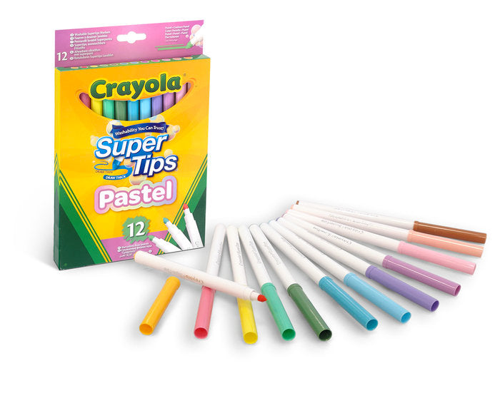 Rotulador Crayola Super Punta 12 Colores Pastel | Crayola | Pack 1 Unidades