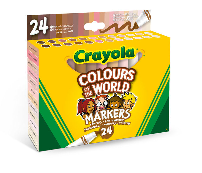 Rotulador Crayola Maxi Punta 24 Colores Colours of the World