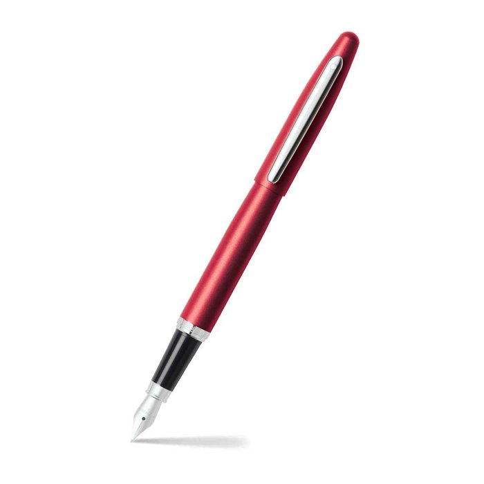 Pluma Estilografica Sheaffer F 9403 Rojo Excesivo Niquel