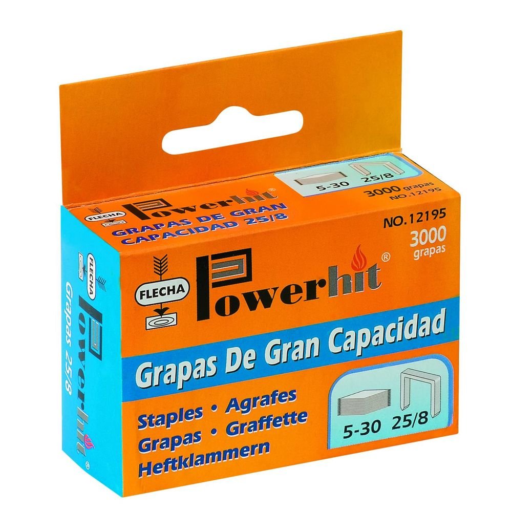 Grapas No 25/8 Flecha Pardo Pack 3000 Grapas