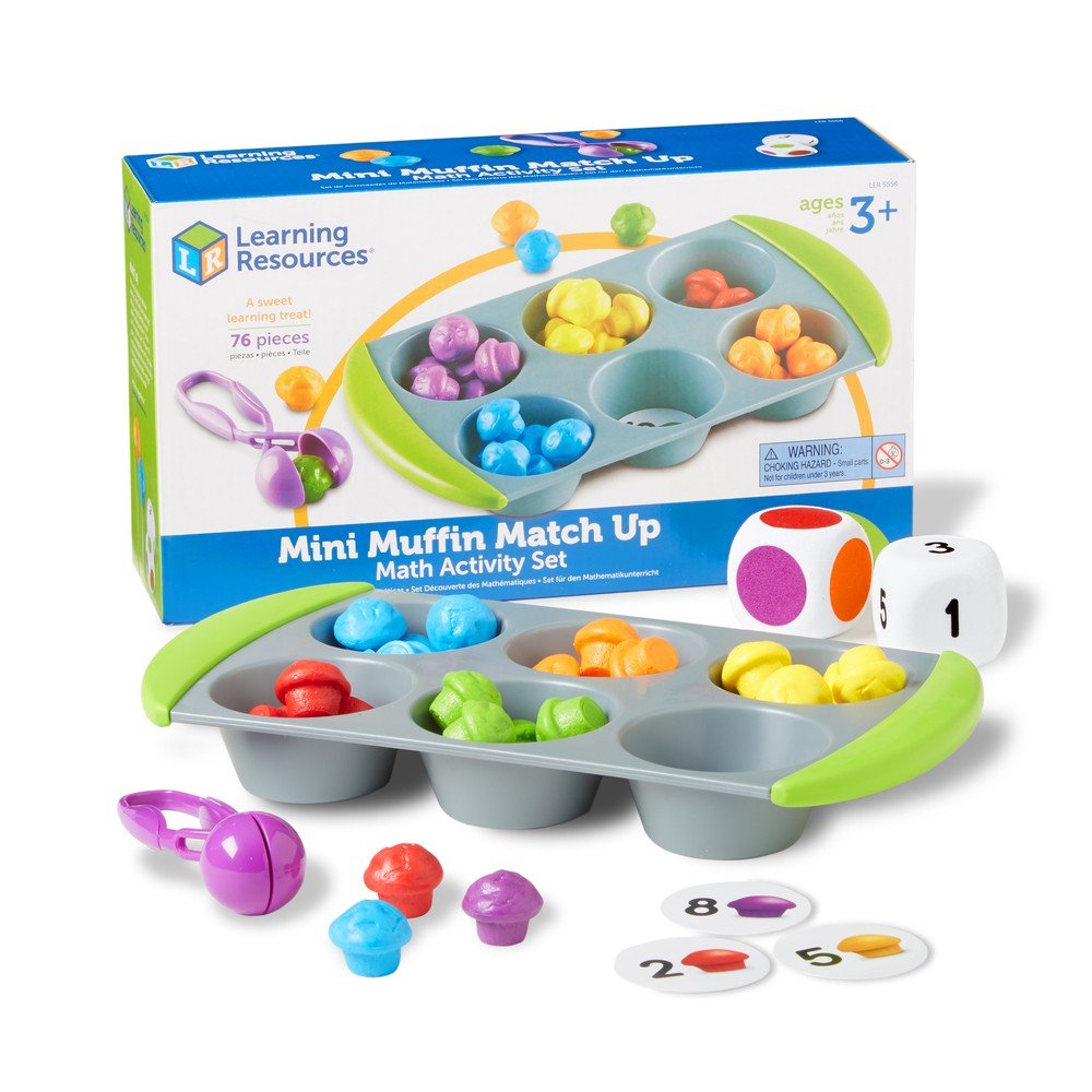 Juego Set Actividades de Matemáticas Mini Muffin Match Up Learning Resources