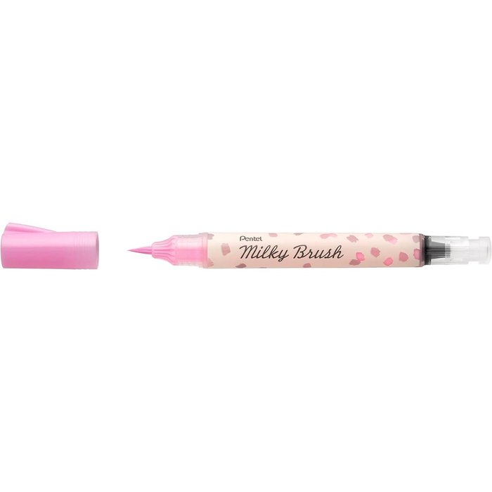 Rotulador Punta Pincel Milky Brush Rosa Pastel | Pentel | Pack 1 Unidades Imagen principal del producto