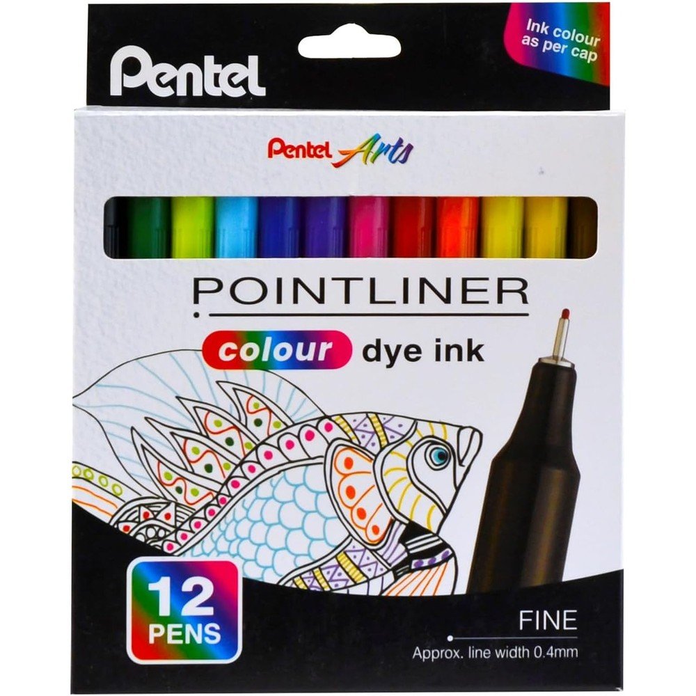 Estuche 12 Rotuladores Pointliner Fine 0.4mm Surtidos PENTEL Imagen principal del producto