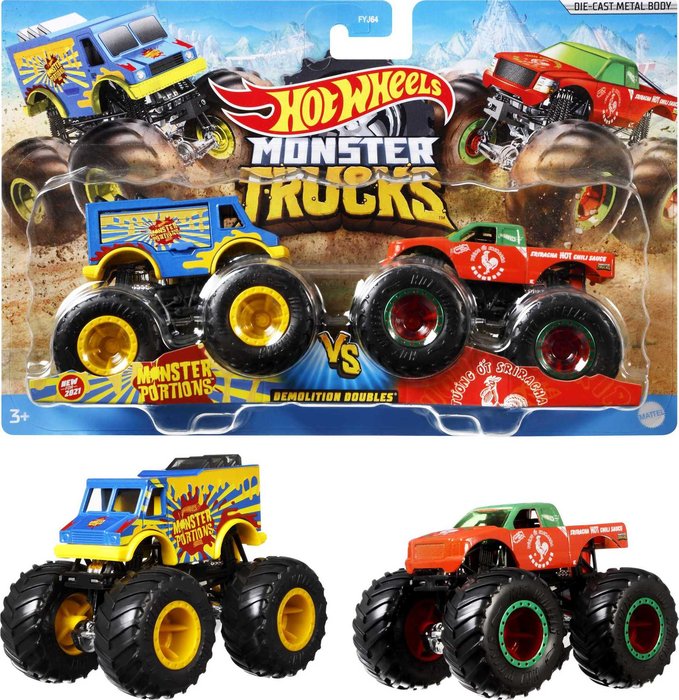 MONSTER TRUCK HOT WHEELS DUETOS DEMOLICION 1:64 SURTIDOS | HOT WHEELS MATTEL | 1 UNIDAD | 887961705430 Imagen principal del producto