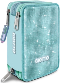 Plumier Giotto 3ZIP Gris para material escolar y oficina