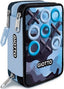 Plumier triple Giotto 3ZIP azul para material escolar y oficina