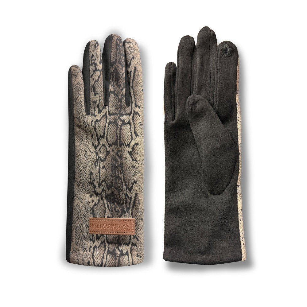 Guantes mujer estampado serpiente Caramelo Travel Fantasy