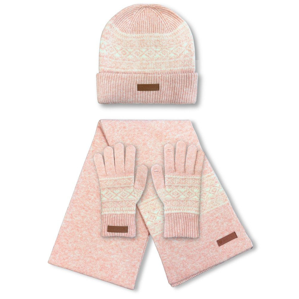 Conjunto 3 piezas mujer rosa jaspeado Caramelo