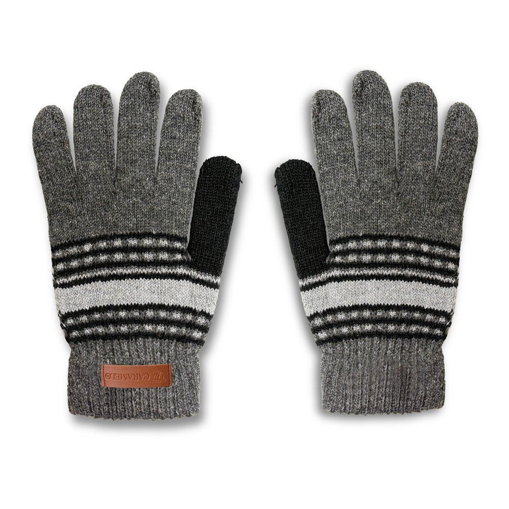 Guantes Hombre Estampados Greca Caramelo