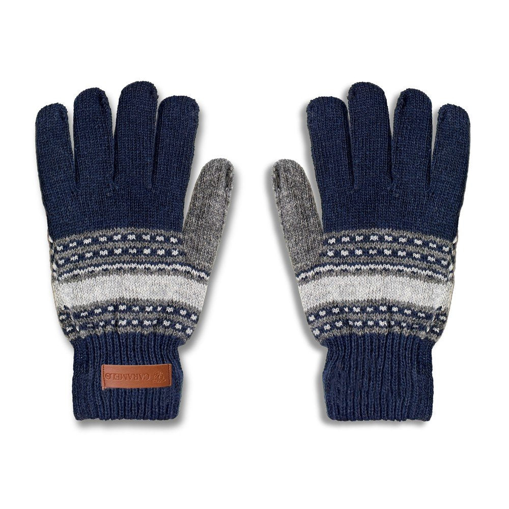 Guantes Hombre Estampados Greca Caramelo