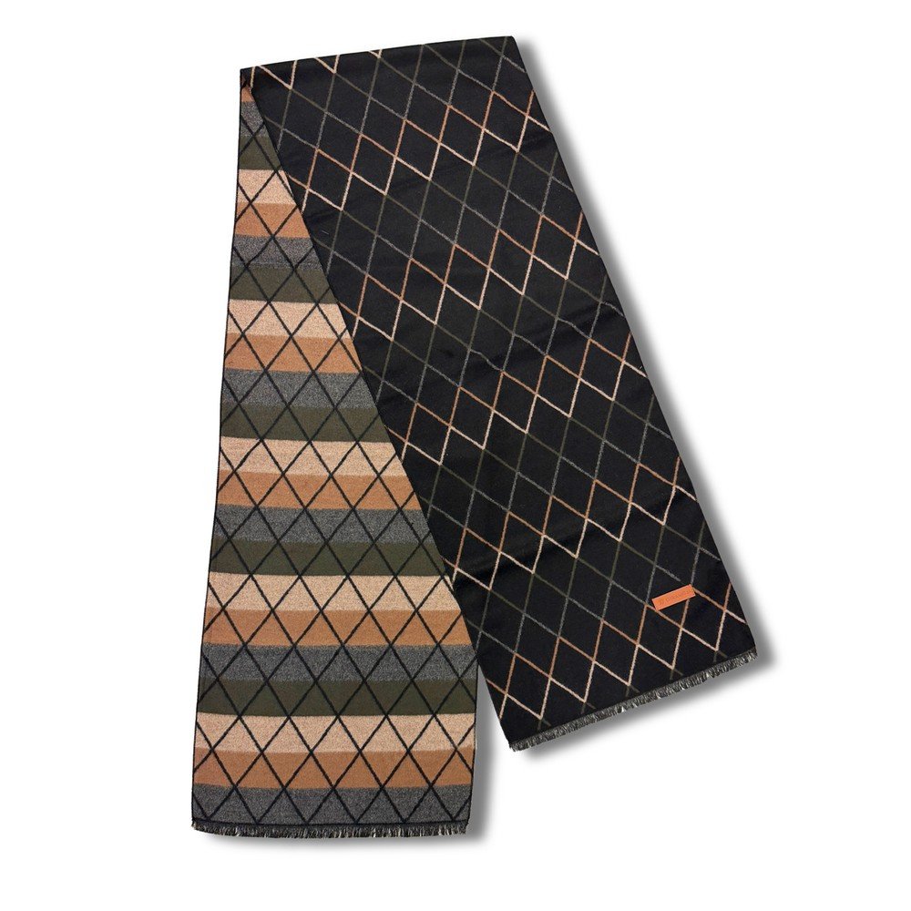 Bufanda hombre estampada greca Caramelo Travel Fantasy