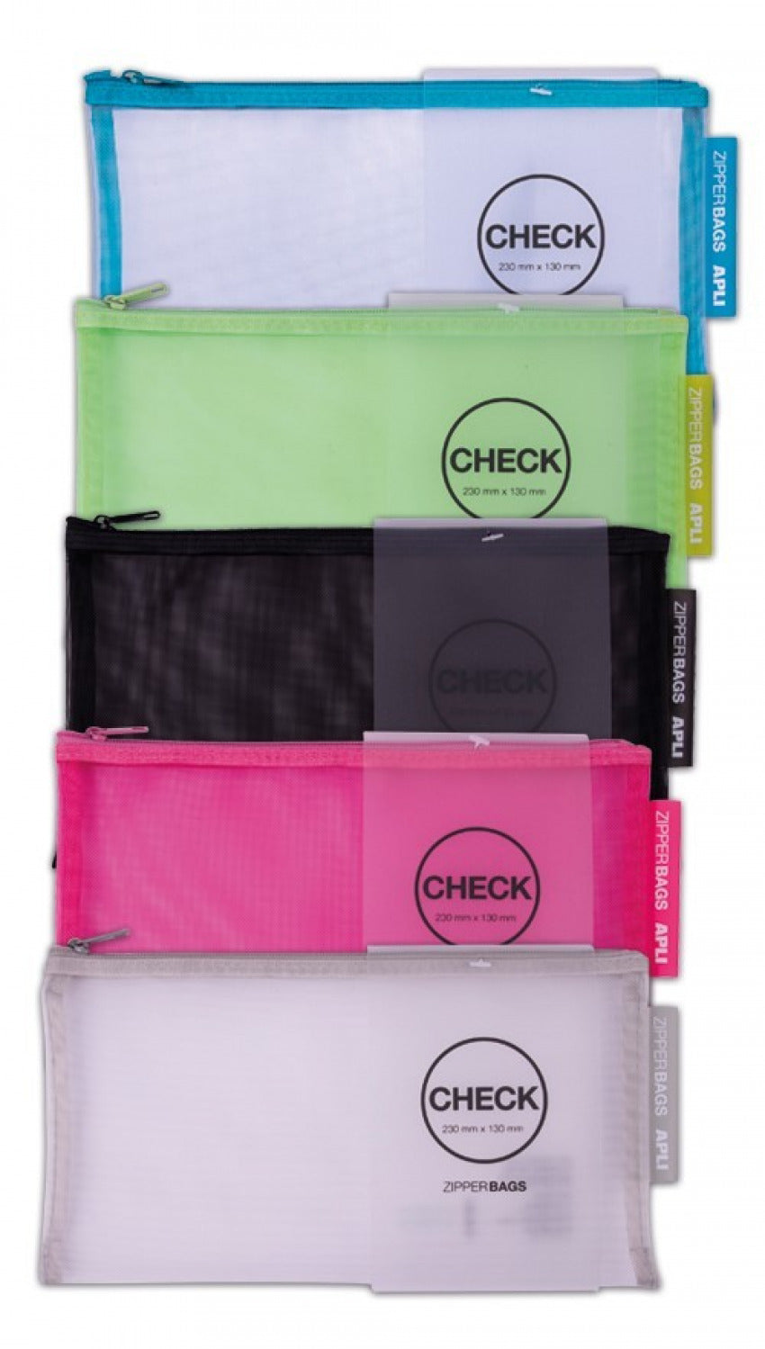 Bolsas zipper check con cremallera colores surtidos APLI Paper Pack 20 unidades Imagen principal del producto