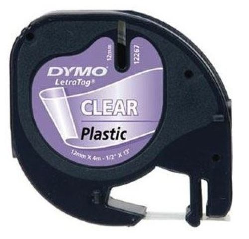 Cinta Dymo Letratag Plástico Negro/Blanco 12 mm x 4 m Marca Dymo