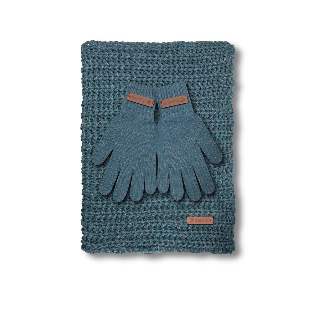 Conjunto Cuello y Guantes Mujer Caramelo Azul Mar Marca Caramelo Travel Fantasy