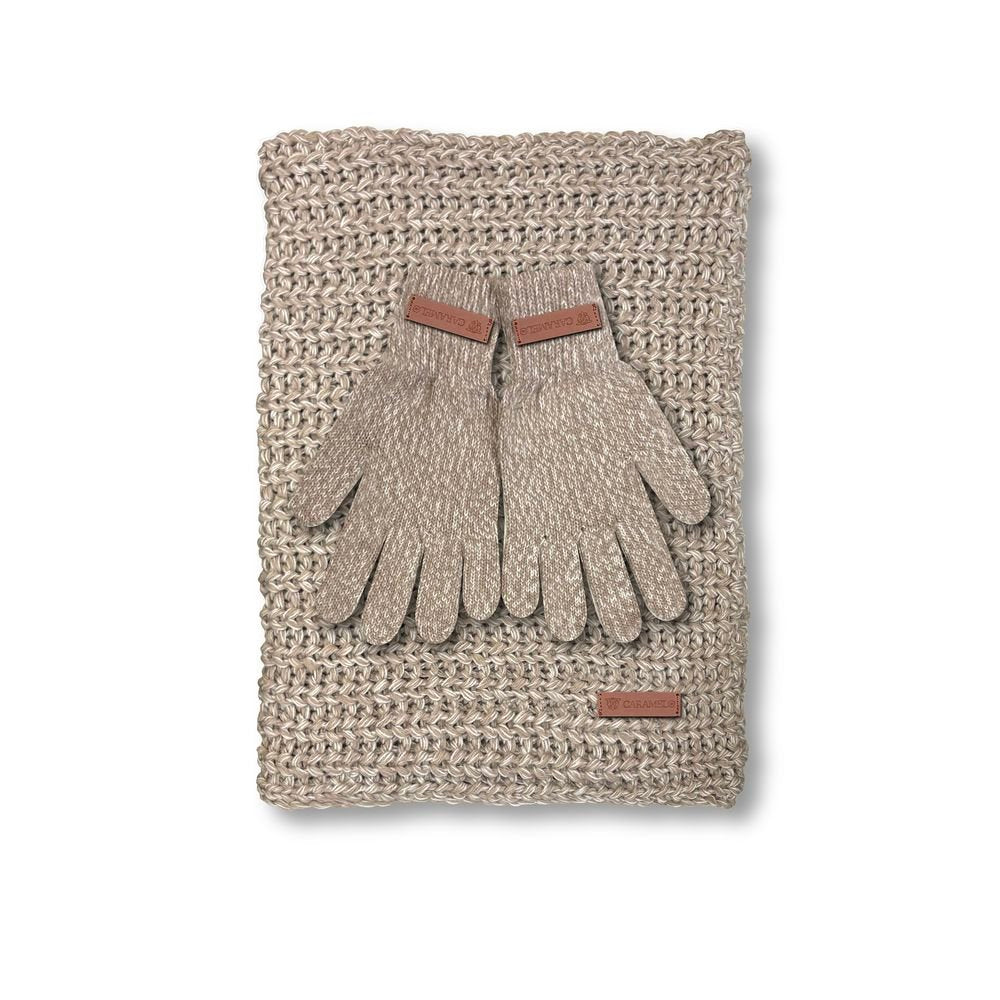 Conjunto Cuello y Guantes Mujer Caramelo Camel Marca Caramelo Travel Fantasy