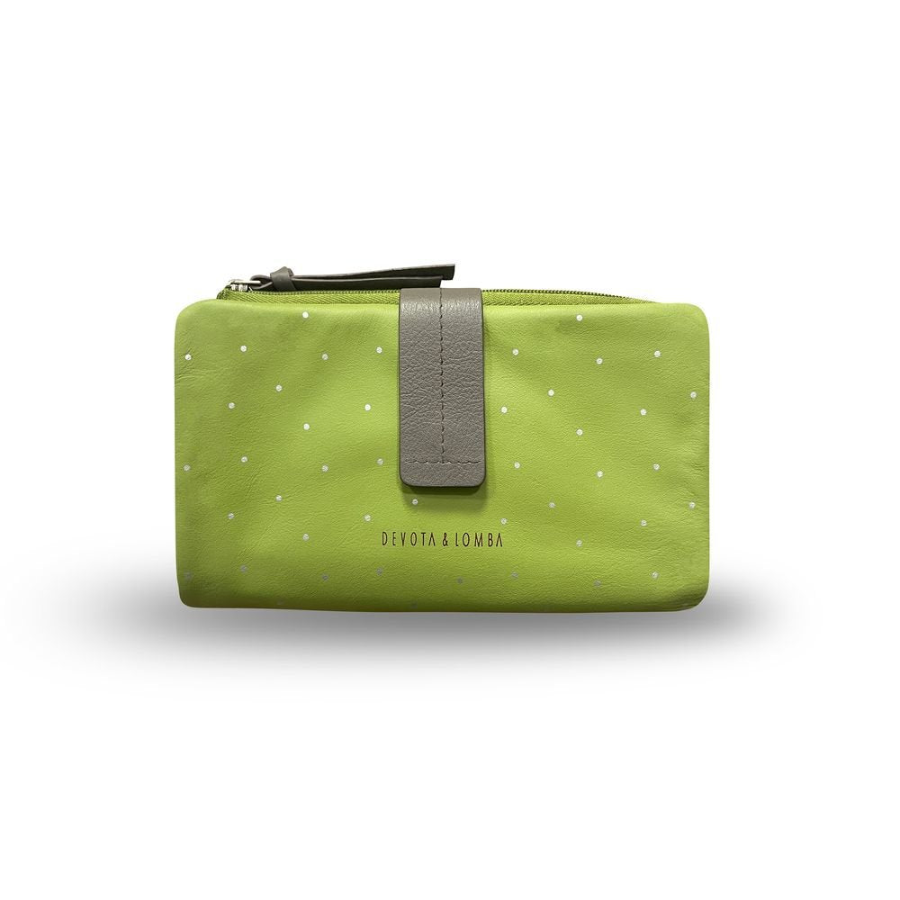 Cartera Piel Mujer Corea Verde con Lunares D&l Travel Fantasy Devota y Lomba