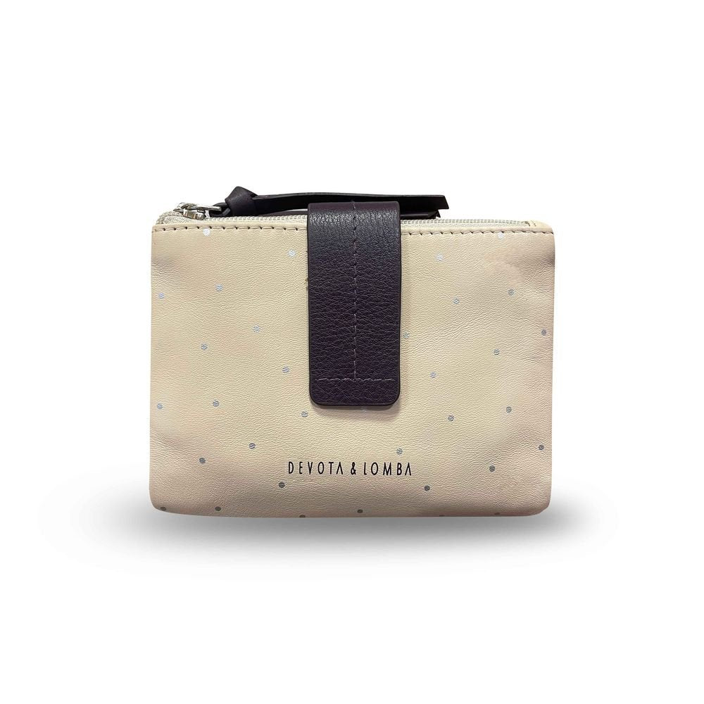 Cartera Piel Mujer Corea Beige con Lunares D&l Marca Travel Fantasy Devota y Lomba