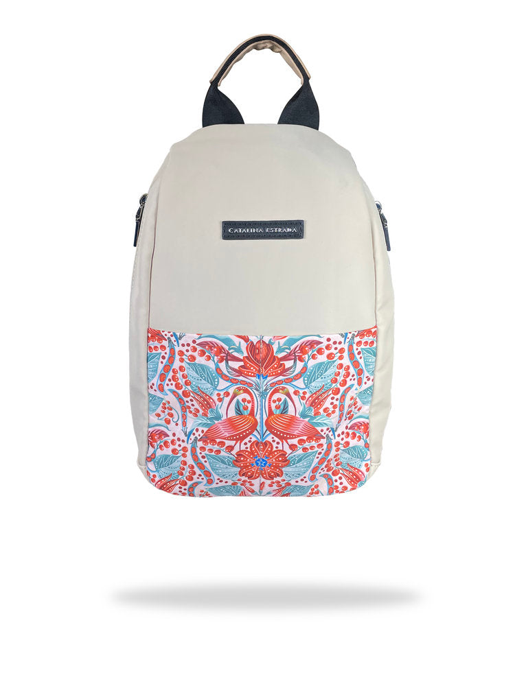 MOCHILA OVALADA CATALINA ESTRADA FRIJOL | CARAMELO TRAVEL FANTASY Imagen principal del producto